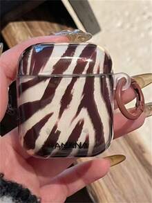 Autumn And Winter Brown Zebra Stripes Pattern Headphones Case Compatible With AirPods 1 2 3 4 Protective Shell Soft Cover Compatible With AirPods Pro 2