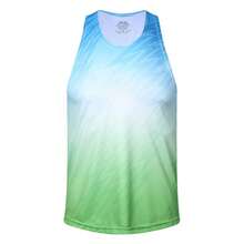 Chaleco deportivo para hombre, camiseta sin mangas de secado rápido para correr y maratón, camiseta ultraligera de poliéster para pista y campo - amarillo azul - Ver 10