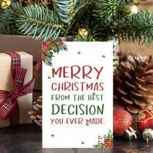 1 件，浪漫圣诞贺卡，适合他/她，搞笑圣诞贺卡，适合丈夫/妻子/男朋友/女朋友，圣诞贺卡礼物，圣诞快乐，这是你做过的最好的决定 - 均碼 - 查看 6