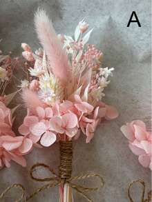 1/2/3/4/6/8/10/12/20 Pcs Dried Flower Bouquet, For Vase, Birthday Cake, Gift Box, Wildflower Shower Decor And Wedding Bouquet, Mailing Card, 3D Camera Photo Frame, Candle Making - Pink - View 24