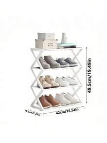 1 Piece - 4 Level X Shaped Shoe Rack, Space Saving And Easy To Assemble, It Is An Ideal Choice For Families And Kitchens, Shoe Rack, Modern Shoe Rack, Shoe Rack Organizer, Shoe Rack For Living Room And Home Decor.,Suitable For Giving To Family And Friends, Perfect Birthday Anniversary, Valentine's Day, Christmas, Halloween, Teacher's Day, Graduation, Return To School, Thanksgiving Surprise Gift,Only,Almost