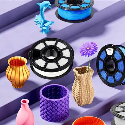 3D Printer Consumables Package, Each Roll Is 8.82 Ounces. 3D Printer Uses 1.75-Millimeter Diameter 1 Kilogram PLA Material, Total Weight 4.41 Pounds. Mini Roll, PLA+ Material, Diameter 1.75 Millimeters, Length 330M, Suitable For 99% Of FDM 3D Printers And 3D Printing Pens, Gold/Blue/White/Silver/Green/Black/Red