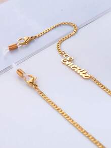 Personalized Custom Name Glasses 06 Magic Chain Chain Mask Men's And Women's Stainless Steel Glasses With Sunglasses Rope Custom Name Glasses Chain Lanyard Jewelry - Gold - View 9