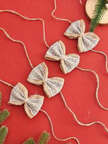 5/10/20 Stücke Weihnachtsbaum Ornament, 6 * 8cm Weihnachtsschleife, Juteband-Schleife, Hängende Weihnachtsbaum Dekoration, geeignet für Innenraum Weihnachtsdekoration, Familien-Party Dekoration, Baby-Shower Party Dekoration, Geburtstags Dekoration