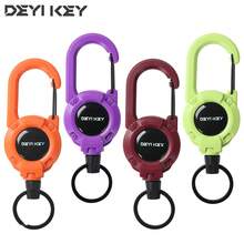 10 Stücke Schlüsselanhänger Set mit Einziehfunktion, Drahtseil mit Schlüsselband und Wanderkarabiner für Outdoor, Camping, Wandern und Angeln - Multifunktions-Abzeichen und ID-Clip