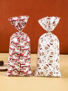 50/100Pcs Merry Christmas Plastic Gift Bags, Christmas Xmas Gifts Wrapping Bags Pink Snowman Xmas Tree Snowflakes Christmas Cellophane Treat Bags, Christmas Decorations For Home 2025/2026 New Year Packaging Bags Christmas Decorations Christmas Decor Christmas Gifts Christmas Wrapping Paper Christmas Party Supplies Christmas Gift Bags