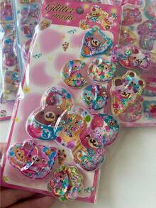 3D Cartoon Animal Water-Filled Decorative Stickers, Suitable For Scrapbooking, Rewards, And Christmas Crafts