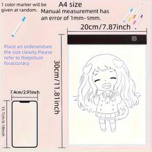 1个A3/A4/A5尺寸钻石画灯箱，超薄高透明描图灯板，便携式USB供电，适用于动画、绘画、素描、书法、家居装饰、桌面装饰、返校季、冬季礼物、感恩节、圣诞节、休闲派对用品，简约时尚，优雅大方，适合婚礼、生日派对等场合。