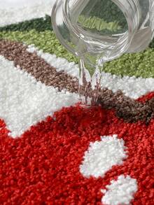DAJIANG 1pc Flocked Bathroom Mat Carpet, Unique Fruit Pattern (Cherry, Strawberry), Fresh Style Area Rug, Doormat, Non-Slip TPR Bottom, Soft & Absorbent, Suitable For Bathroom, Shower, Kitchen, Living Room, Dorm, Dining Room, Home Decor, Holiday Decoration, Thick & Fluffy, Autumn/Winter, Halloween, Thanksgiving Christmas Decor Kitchen Rug - Multicolor - View 7