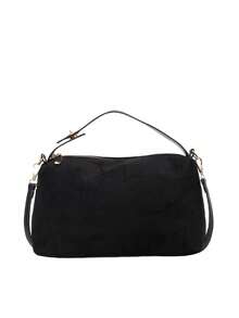 CHICVUE 1 pezzo Borsa a mano a forma di mezzaluna nuova da donna, borsa shopper minimalista  alla moda, adatta per appuntamenti, regali, pendolarismo, shopping in autunno/inverno, regali di Natale - nero - Visualizzare 6