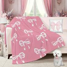 Soft Funny Throw Blanket  With Coquette Bow Flat Velvet Blanket Multipurpose Office Bedding Blanket PlushThin Quilt Holiday Gift4 Pink Fuzzy - Nhiều màu 8 - Xem 6