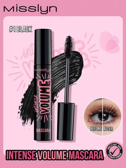  MISSLYN-Intense Volume Mascara, Intense Volume Up, Quick Drying, Long Lasting, Dramatic Volume, Volumizing Effect, Define Eyelash, Highly Pigmented, No Clumping, Intense Color, Brand Beauty Makeup, Face Paint Cosmetic, For Women & Girls, Perfect For Winter, Ideal For Y2K, Fancy Fashion, Suitable For Birthday, Best Gift, Valentine's Day Gifts, Party Ready, New Year Gift, Best Color,Vegan & Cruelty-Free