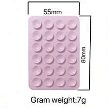 1PC One-Side Silicone Suction Cup Minimalist Suction Cup Sticker Anti-Slip Phone Case Portable Movable Phone Holder (Suitable For Glass, Tile And Other Smooth Surfaces, Clean The Product Surface Before Use For Longer Use) - Màu Hồng baby - Xem 2