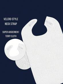 Set de 4 baberos grandes para adultos, baberos de tela tipo toalla para el cuidado de ancianos - Multicolor - Ver 4