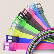 1pc Unisex Silicone Waist Belt With Plastic Buckle - Candy Color Slim Design, Suitable For Weddings, Parties And Daily Wear - Exquisite Gift Packaging, Special Occasion Apparel Accessory For Friends And Family, Minimalist Decor, High-Quality Item, Halloween, Christmas Gift