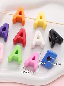 20pcs Multicolor Large Hole Acrylic Letter Beads, Handmade Decorative Letter Spacer Beads For Necklace Accessories, DIY Jewelry, Phone Chain, Jewelry Making, Beading Supplies - DIY - View 4