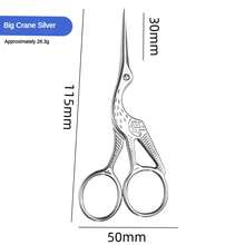 Set Of 2: 4.57-Inch Large Gold Crane Scissors & 3.7-Inch Small Gold Crane Scissors, Vintage Style Sewing, Embroidery, Paper, Office & Eyebrow Grooming Multi-Purpose Scissors - Multicolor - View 19