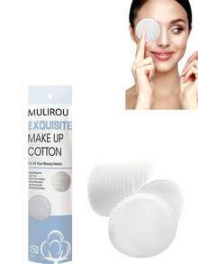 Round Face Makeup Remover Pads, Hypoallergenic, Lint-Free, Facial Exfoliating Cleansing Pads