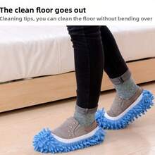 Floor Cleaning Slipper Shoes - Removable Washable Chenille Mop Slippers For Hands-Free Mopping, Machine Washable Scrubbing Slippers For Hardwood Tile Floors, Home Cleaning Footwear For Dry/Wet Dust Mopping