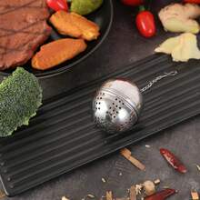 1pcs Egg-Shaped Stainless Steel Seasoning Ball Soup Stew Meat Flavor Treasure Seasoning Box Ball Tea Filter Tennis Ball Tea Bag Seasoning