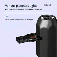 3/6/10 件 LED 星空和星系投影灯，带行星、月亮、地球、木星、仙女座等，360° 旋转，桌面装饰灯，适用于卧室天花板、照片背景、情人节、求婚、婚礼、露营、万圣节、圣诞节装饰 - ABS 机身，无需电池，通过插入式电源供电 - 黑色 - 查看 6