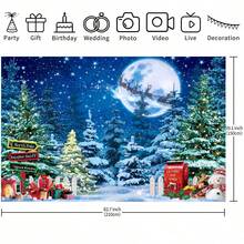 1 Stück Weihnachts-Nacht Winterwunderland Thema Wandteppich Banner 82.7 * 59.1/59.1 * 39.4/39.4 * 29.5 Inches Winterliche Weihnachts-Nacht Dekoration für Weihnachtsfeier, Silvester, Fotografie Requisiten, Fotostudio Requisiten, Restaurant Dekorationen, Party Dekorationen - Verschiedenfarbig - Übersicht 7