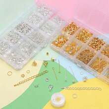 1 juego/bolsa, Kit de inicio para hacer joyas, pendientes, collares, accesorios de joyería de cuentas, adecuado para adultos y principiantes P95U - conjunto 2 - Ver 6