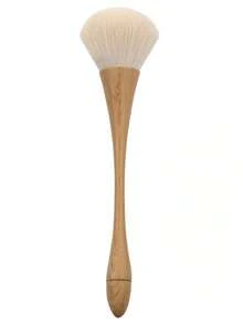 1 pieza Cepillo suave con forma de uña para quitar el polvo con un color holográfico aurora, cepillo de contorno de mango largo para rubor, cerdas suaves adecuado para polvos sueltos o compactos, brocha de maquillaje de fibra de bronce