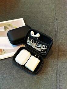 1 pezzo Borsa portatile mini per organizzare, Borsa organizer per cavi di ricarica e telefono cellulare, Portafoglio con cerniera, Organizer per caricabatterie USB, cuffie e hard disk portatile, Custodia per power bank, caricabatterie e cavi, Borsa per elettronica e accessori da viaggio