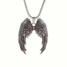 Vintage Silver Angel Wing Pendant Necklace, Perfect Gift For Both Men And Women - 銀色 - 查看 2