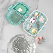Holii Travel Pill Organizer, 8 Compartments Portable Pill Case, Daily Pill Box To Hold Vitamins, Small Pill Container For Pocket Purse Medicine Organizer(Blue) - Màu xanh lam - Xem 1
