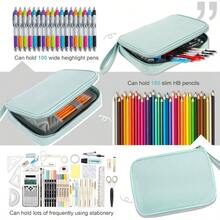 Big Capacity Storage Pouch Marker Pen Pencil Simple Stationery Bag Holder Middle High School Office College Student Girl Women Adult Teen