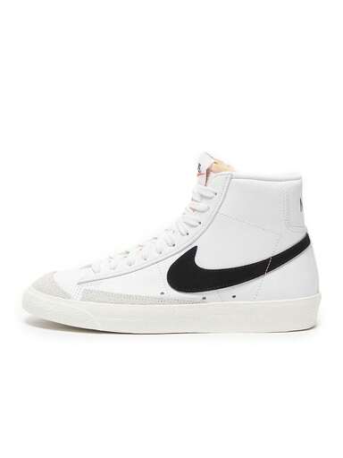 Nike Blazer Mid 77 Men Sneakers Athletic Cushioned Comfort Premium Leather Supportive Fit Gym Skateboarding School Walking White Black 8 BQ6806-100