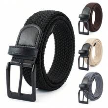 1pc Men's Stretch Woven Belt, Multiple Colors Available, No-Drill Elasticity Belt, Fashionable Casual Golf Belt For Daily Wear Summer, School Casual, Business, Boyfriend Husband Father Dad Men Gift, Daily Wear, Fashion, Teen, Outdoor, Vacation, Athletic, Travel, Street, Boho, Vintage Fall, Autumn, Halloween Autumn-Winter Accessories,Suitable For Teens, Youth,Men,Casual, Outdoor, Athletic, Vacation, Graduation Gifts, Birthday, Daily Wear