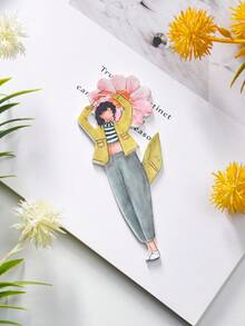 5 Stücke bunter Blumenmädchen-förmiger Dekorations-Set, aus Acrylmaterial festliche Atmosphäre Hängeornamente, geeignet für Feiertagspartyszenen, Heimdekoration, Garten, Hof, Wanddekoration