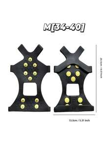 1 paire de crampons anti-dérapants à 10 dents pour l'extérieur, convenant aux hommes, aux femmes et aux personnes âgées. Grips en silicone légers pour surfaces glacées. Idéal pour le port en salle de sport pour femmes, leggings. - Multicolore - Voir 10