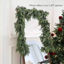 9FT Christmas Cedar Garland Artificial Real Touch Thickness Realistic Greenery Pine Garland For Mantle Fireplace Outdoor Indoor Christmas Decorations Home Decor Room Decor - Multicolor - View 8