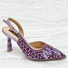 Venus Chan 2025 Women's Purple Pointed Toe High Heel Party Shoes & Rhinestone Handbag Set - Italian Design For Weddings & Special Occasions - Purple - View 7