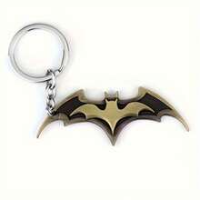 Bat-Shaped Durable Alloy Keychain With Metal Ring, Suitable For Car Keychain Accessories - Fun And Sturdy Key Pendant, Perfect Gift For Men On Father's Day, Fashionable Design, Sturdy Construction, Decorative Key Ring - 銅 - 查看 8