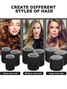 10 peças de modeladores de cabelo jumbo, rolos grandes com presilhas, modeladores de cabelo autoadesivos, adequados para cabelos longos/médios/curtos, franjas, modeladores faça você mesmo 2,36 pol., 1,9 pol., 1,53 pol., presente de dia das mães, dia dos namorados, ferramentas essenciais para ondulação para famílias, kit de modelagem de cabelo, kit de ferramentas para cabelo