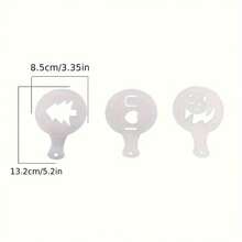 16 件咖啡模具套装 - 艺术咖啡印花设计牛奶蛋糕模具、卡布奇诺模具、蛋糕绘图工具，适合家庭厨房使用