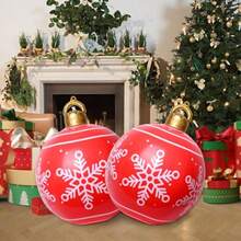 2pcs Giant Inflatable Outdoor Decoration PVC Inflatable Christmas Balls Large Christmas Ornaments Blow Up Yard Lawn Porch Decor 19.6inch