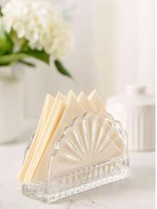 Glass Napkin Holder L'Hermitage Crystal Brazilia Egypt Fan - 無色 - 查看 2