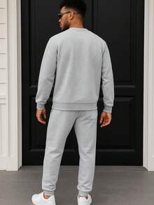 Men Sweatshirt Co-Ords - Grey - View 4