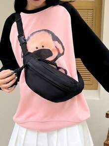 Bolso bandolera de nailon de moda, bolso de hombro de unicolor, bolso cruzado casual de mujer para deportes al aire libre