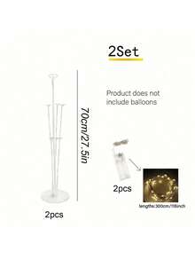 1 Set de columna de globos de suelo con soporte, base y luces de cuerda para decoración de torre de globos como fondo para bodas, fiestas de cumpleaños o despedidas de soltero