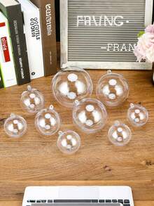5 pezzi Palline di plastica trasparenti fai-da-te per riempire, ornamenti decorativi appesi, scatole aperte per albero di Natale, regali per matrimonio, festa, decorazione natalizia per la casa