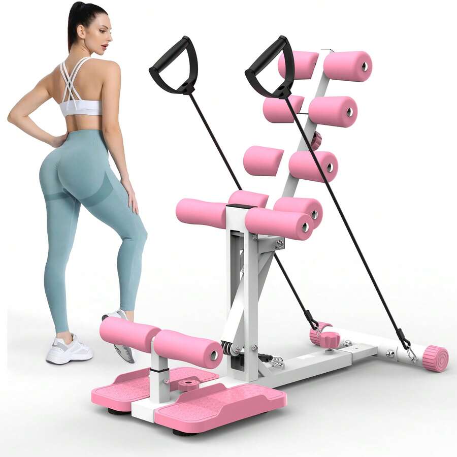 Deep Squat Machine For Home-Glutes Trainer Machine With Resistance Bands Squat Assist Trainer For Core & Legs Workout Ideal For Home Gym, Apartment & Office - 粉色 - 查看 1
