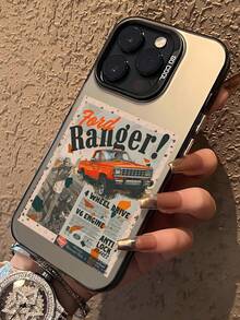 1个赛车、字母、报纸标语图案手机壳，防震保护套，兼容 7、8、X、XS、XR、11、12、13、14、15、16 Pro Max，时尚耐用设计，也适用于三星A33(5G)/A32(4G)/A52(5G/4G兼容)/S20FE/S21FE/A14(4G/5G兼容)/S23/S23 Plus/S23 Ultra/S23 FE/A55 5G/S24/S24 Plus/S24 Ultra/A05/A05s/A15(4G/5G兼容) - 灰色 - 查看 4