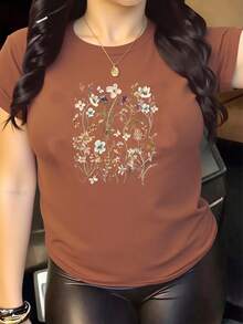 Women T-Shirts - Brown - View 1